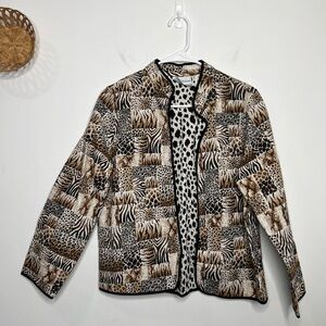 Alfred Dunner Quilted Animal Print Jacket Size 10P